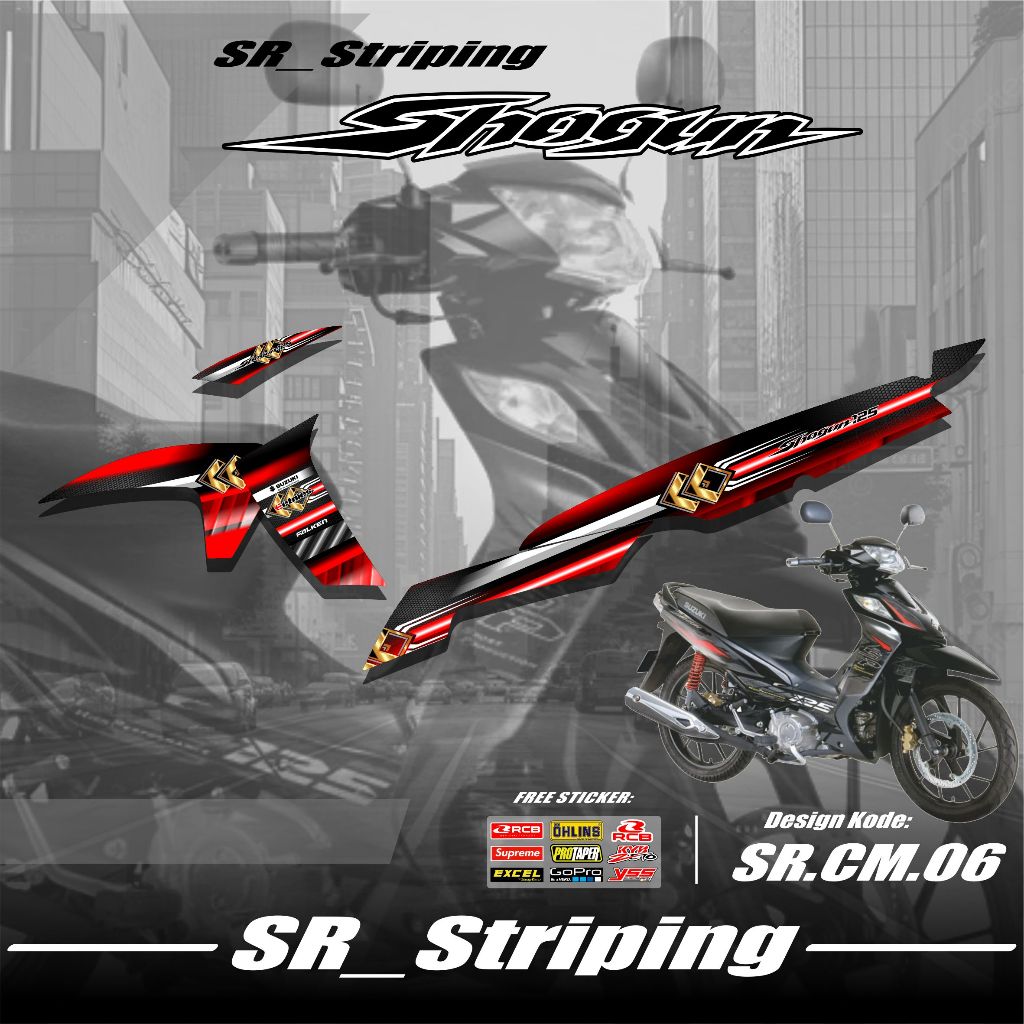 Stiker Striping Shogun SP 125 Robot Sticker Variasi Suzuki Shogun SP 125 Motif Grafis Simpel Gratis 