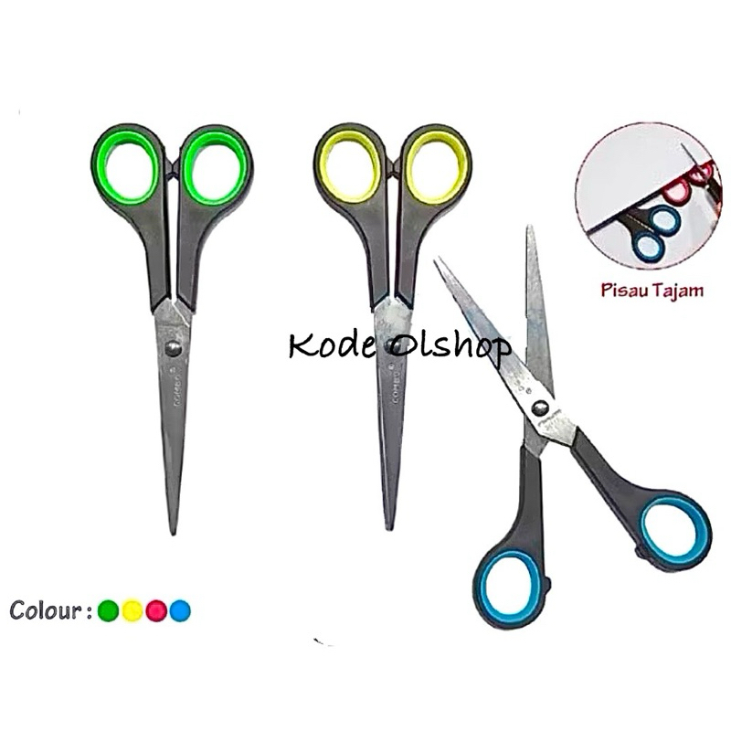 

Kode Atk - Gunting Bazic Hitam 4446 6inch / Scissors Bazic 6inch Gagang Grip Hitam Plastik 4446