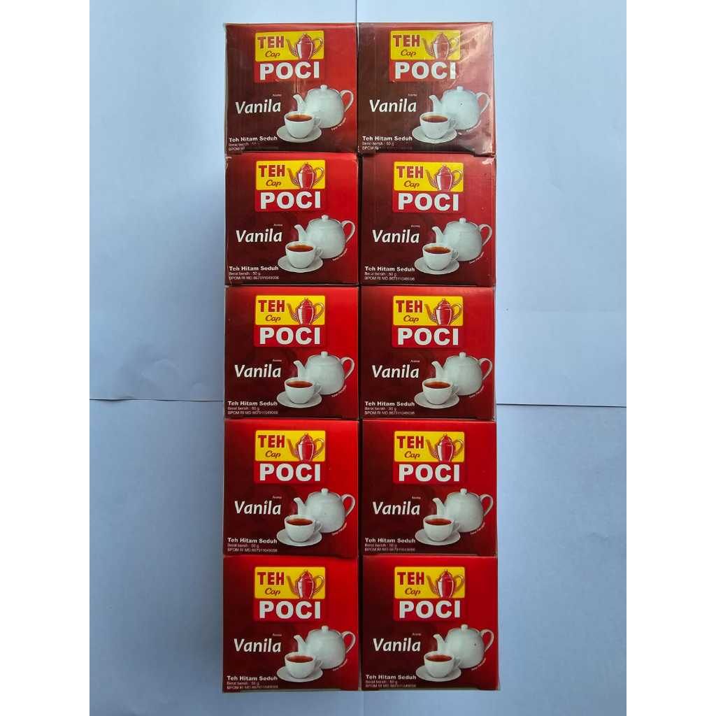 

Teh Cap Poci Rasa Vanilla 50gr x 10Pcs (Bos/Pack/Slop)