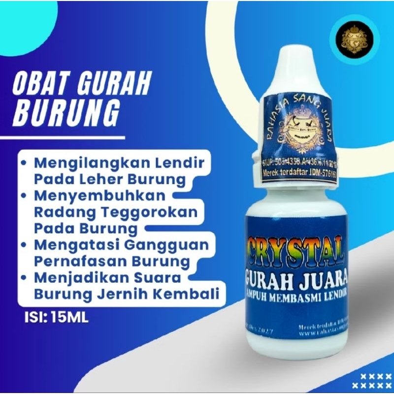 VITAMIN GURAH BURUNG PERKUTUT  MURAI BATU CRYSTAL GURAH KENARI LOVEBIRD SUARA JADI JERNIH RSJ