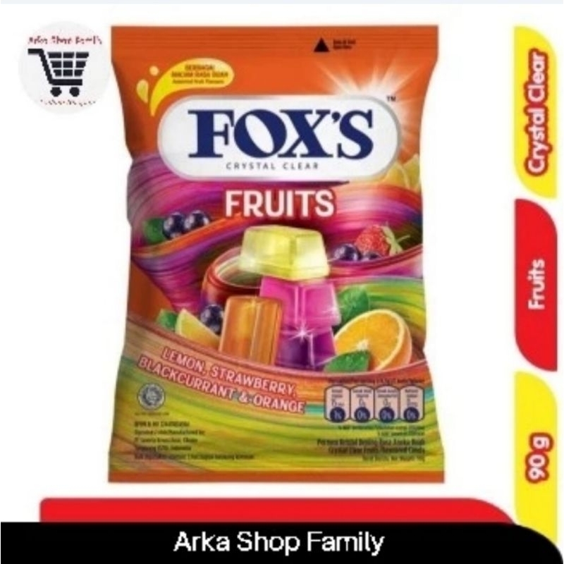 

FOXS Crystal Clear Fruits 90g Permen Candy Fox's Rasa Buah Buahan