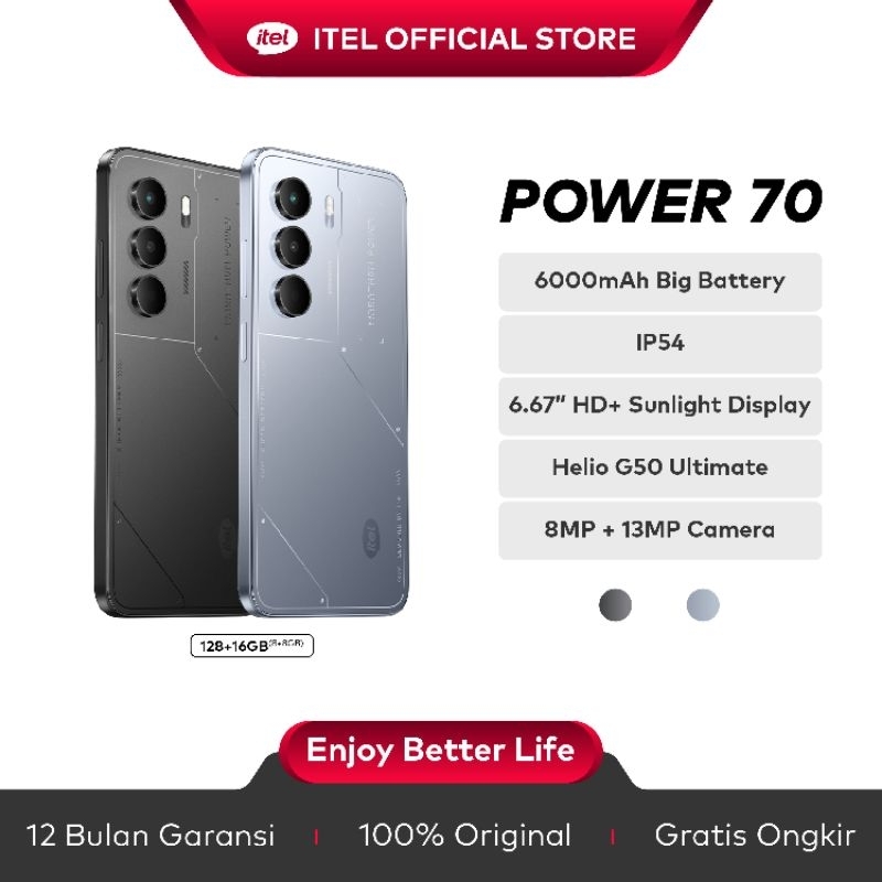 Itel P70 RAM 8/128 Big Battery 6000 mAh Sunlight Dispaly 90hz Garansi Resmi