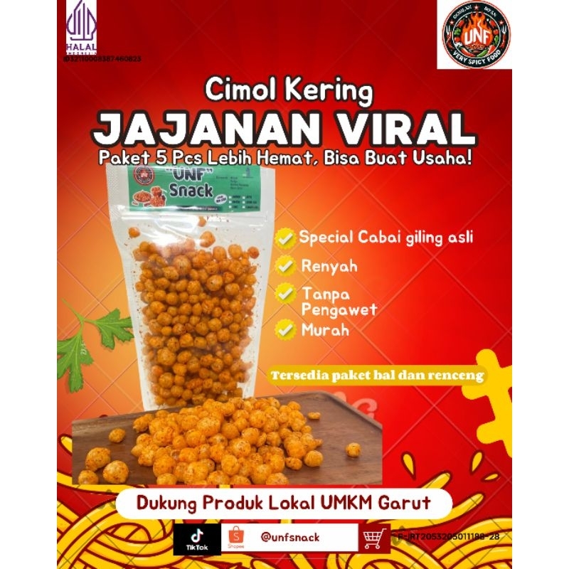 

Cimol kering unf snack specil daun jeruk 150gr /cabai giling asli/cimol pedas daun jeruk