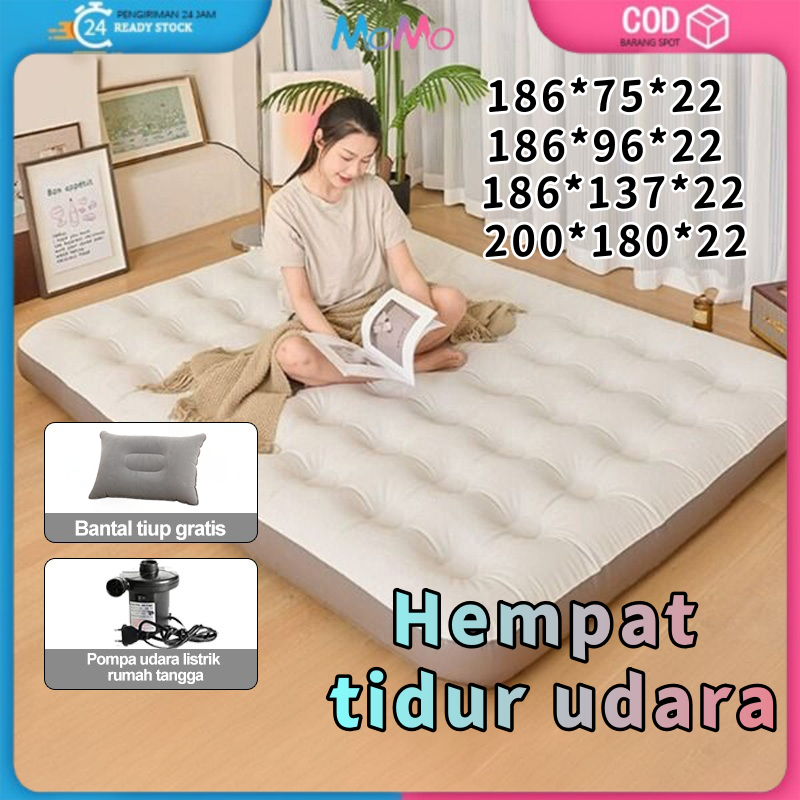 kasur lantai tebal empuk/186*75*22/200*180*22 Cm Bantalan Udara Listrik Nyaman Luar Ruangan Tunggal 