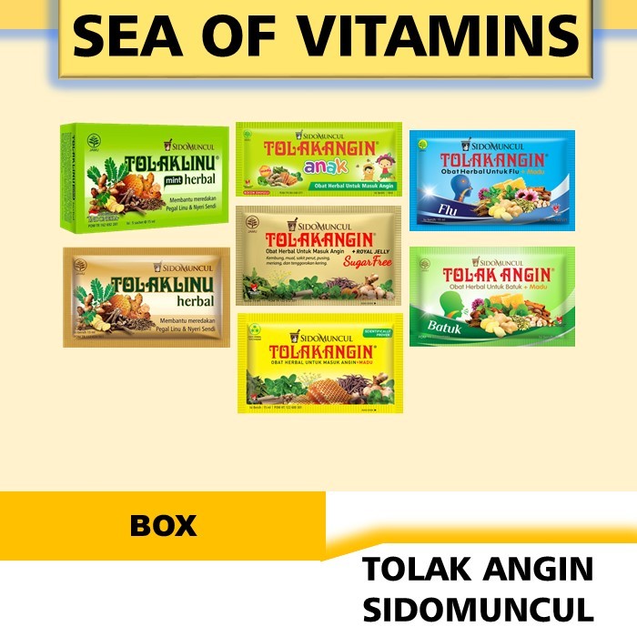 Tolak Angin Cair / Flu / Bebas Gula / Linu / Linu Mint /Anak / Batuk / Box Isi 12 Sidomuncul