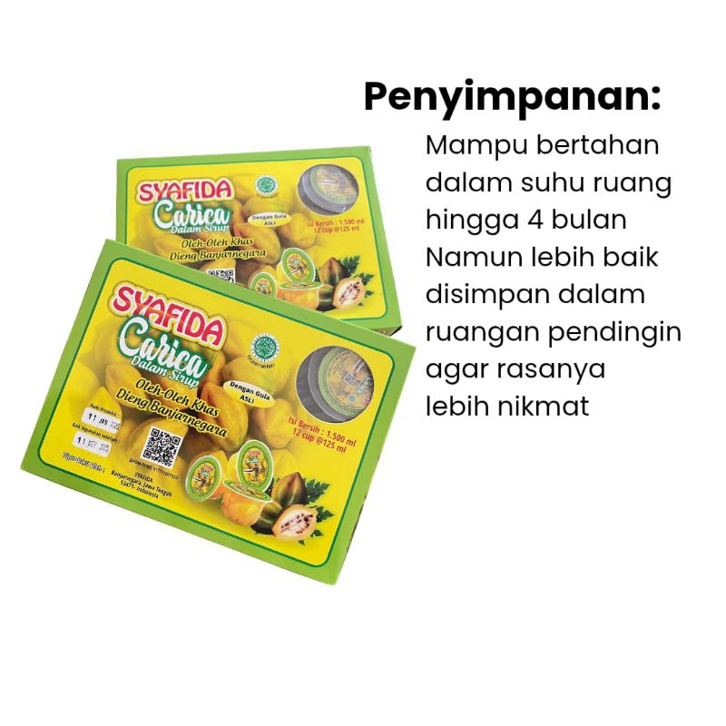 

Carica Khas Dieng - Minuman Buah Carica - Sirup Carica - Isi 12 Cup @125ml - dengan Gula Asli - Ekonomis Berkualitas