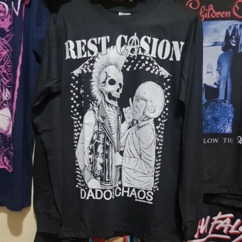 KAOS PUNK REST CASION LONGSLEEVE LENGAN PANJANG DADOS CHAOS
