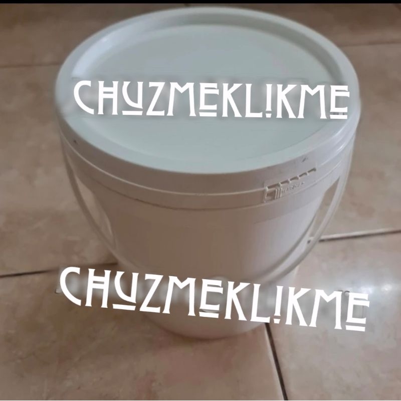 Ember cat putih 5 liter, 10 liter (ada tutup)/Ember es krim putih/Ember cat plastik tutup 5 liter, 1