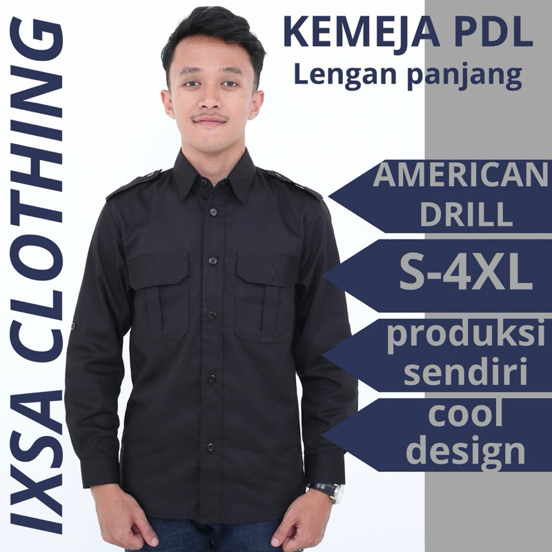 Kemeja PDL PDH Kemeja Lapangan Baju PDL PDH Kemeja Kerja Kemeja PDL Lengan Panjang hkl