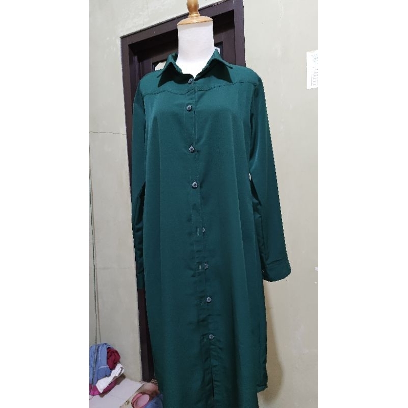 Tunik hijau botol wanita dewasa - second hand