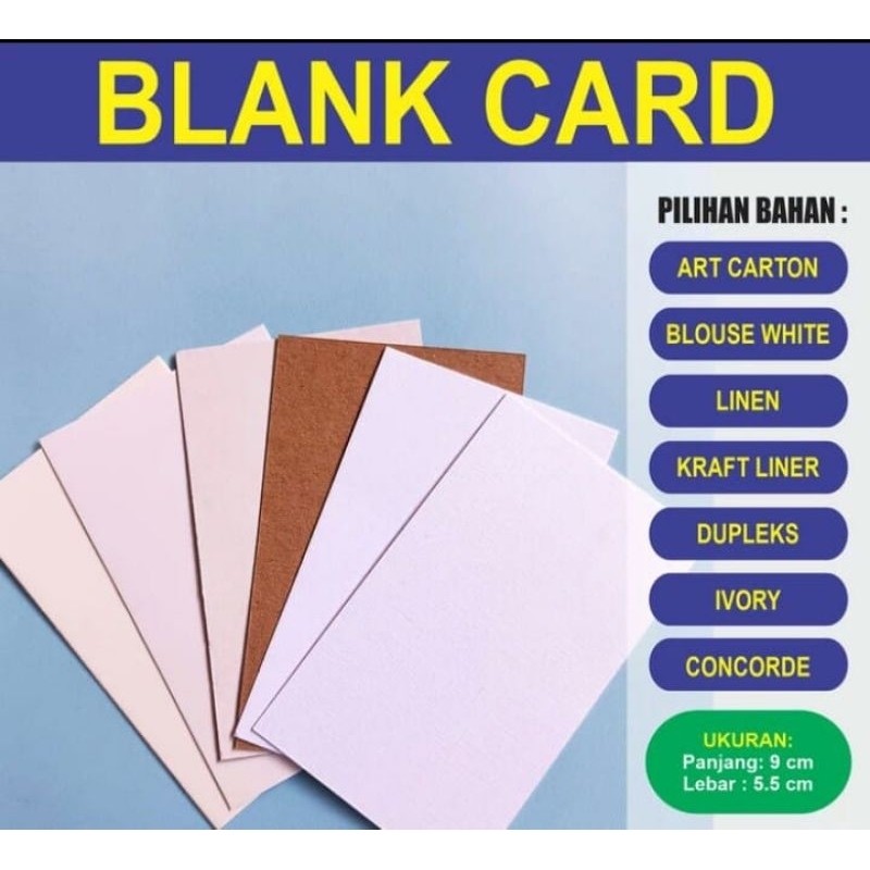 

Kertas Potongan Bahan Kartu Nama Polos 9x5.5 cm