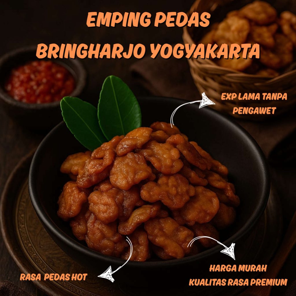 

[REKOMENDASI CEMILAN] Emping Pedas Gurih Asli Bringharjo Jogjakarta Kualitas Premium