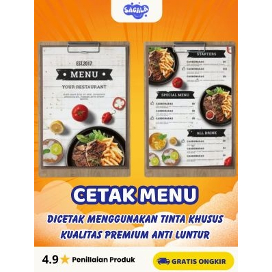 Cetak Daftar Menu Cetak Buku Menu
