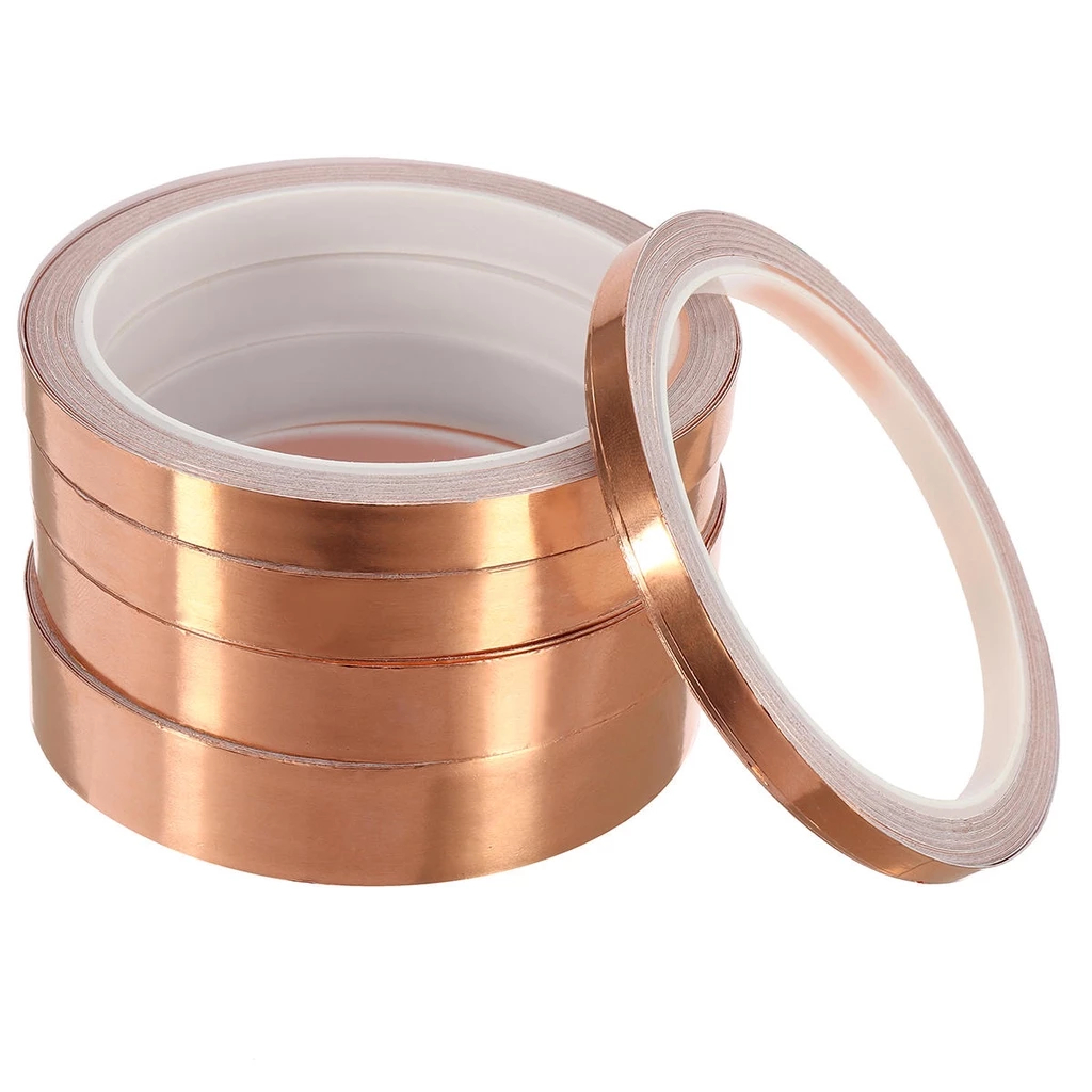 3mm/5mm Copper Tape Tembaga Foil Jalur Konduktor PCB LED Lem Stiker Panas