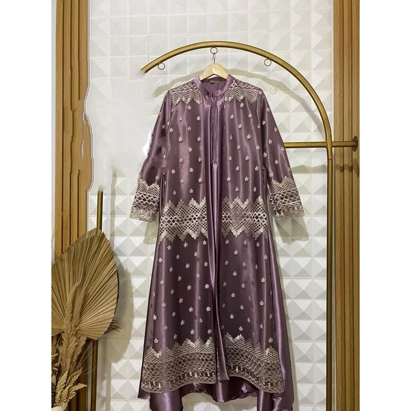 Gamis Satin Kristal Mix Bordir Tile