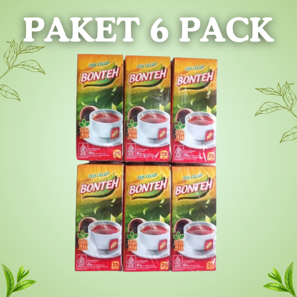 

(PAKET 6 BOX) BONTEH TEH CELUP Kotak Box isi 25 pcs x 6 pack