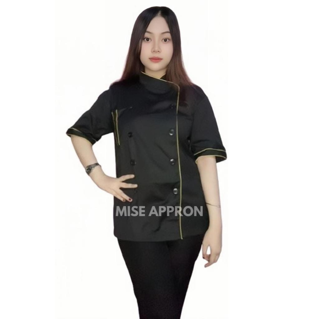 Seragam Chef Baju Koki Kemeja Koki Kemeja Chef Lengan Pendek Pria Wanita