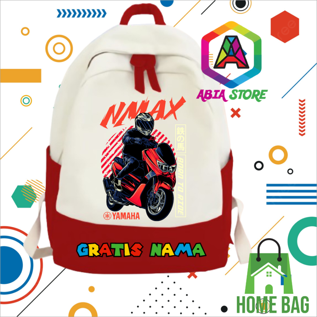 TAS RANSEL BACKPACK ANAK SEKOLAH MOTIF MOTOR N-MAX Unisex