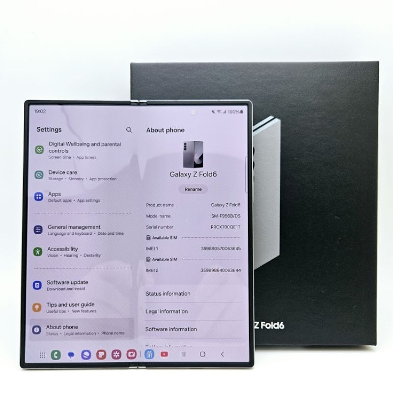 BEKAS Samsung Galaxy Z Fold6 Silver LIKE NEW 12/255GB Garansi Fullset