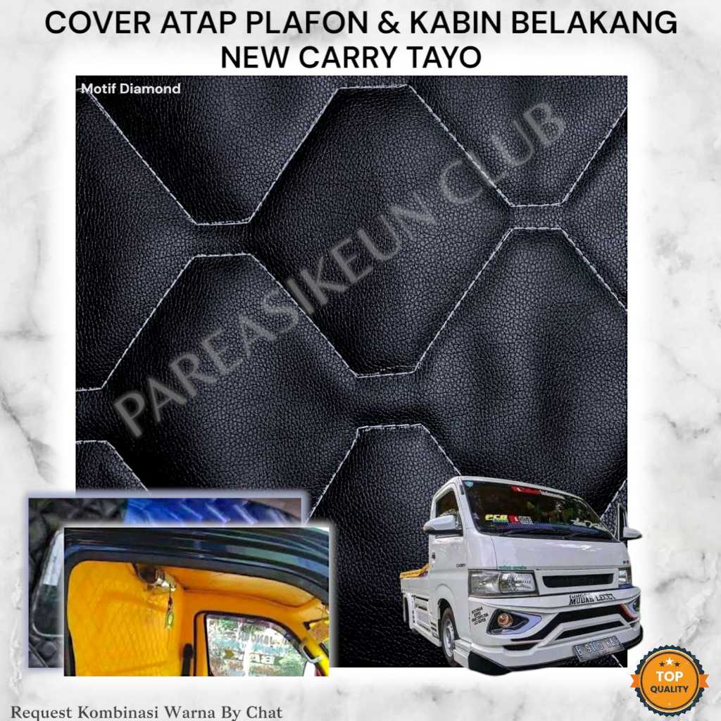 Cover Pelapis Plafon Kabin Suzuki New Carry Tayo Kulit Variasi Interior Aksesoris Motif Diamond
