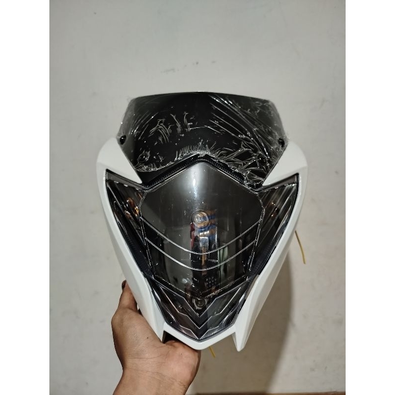 Reflektor Plus Mika Kaca Lampu Depan Satria Fu Facelift Plus Frame Custom Hitam
