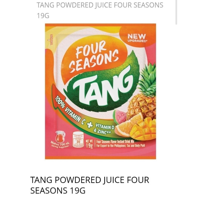 

Tang Juice powder 19gr Dalandan/Pineapple/Calamansi/Orange/Mango/Four season