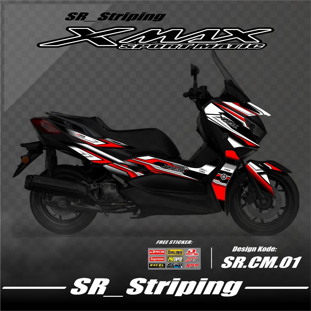 Striping Xmax / Stiker Xmax / Variasi Yamaha Xmax / Anti Luntur Gratis Stiker Sponsor SR.01