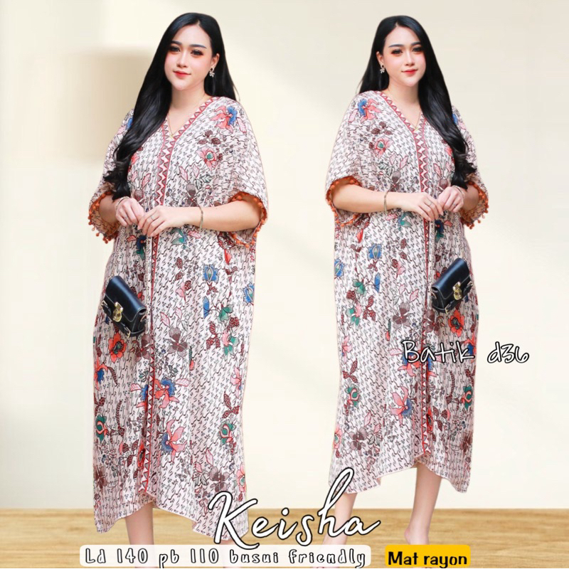 (jessa) Daster KEISHA  ld 140 rayon halus busui friendly Jumbo Baju Tidur santai Wanita Ibu ibu rema