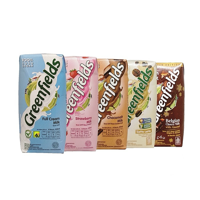 

Susu Greenfield Fresh Milk 200ml Full Cream Strawberry Caffe Latte Belgian Chocolate Milk