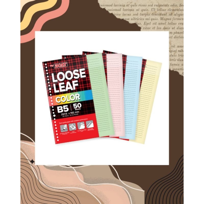 

Big Boss Loose Leaf B5 Color - Isi Binder 26 Ring / Kertas Refill Warna 50 Lembar