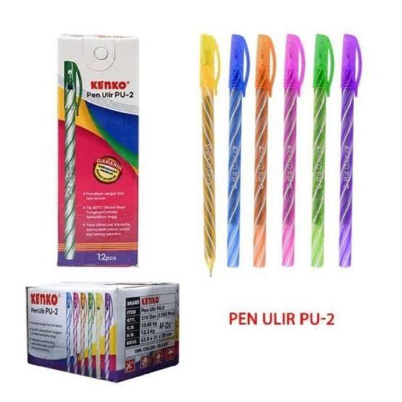 Pulpen Ulir KENKO / Bolpen warna warni