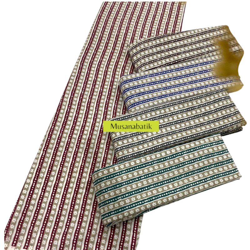 kain batik printing motif bunga garis bahan teteron rayon untuk 1 baju dewasa
