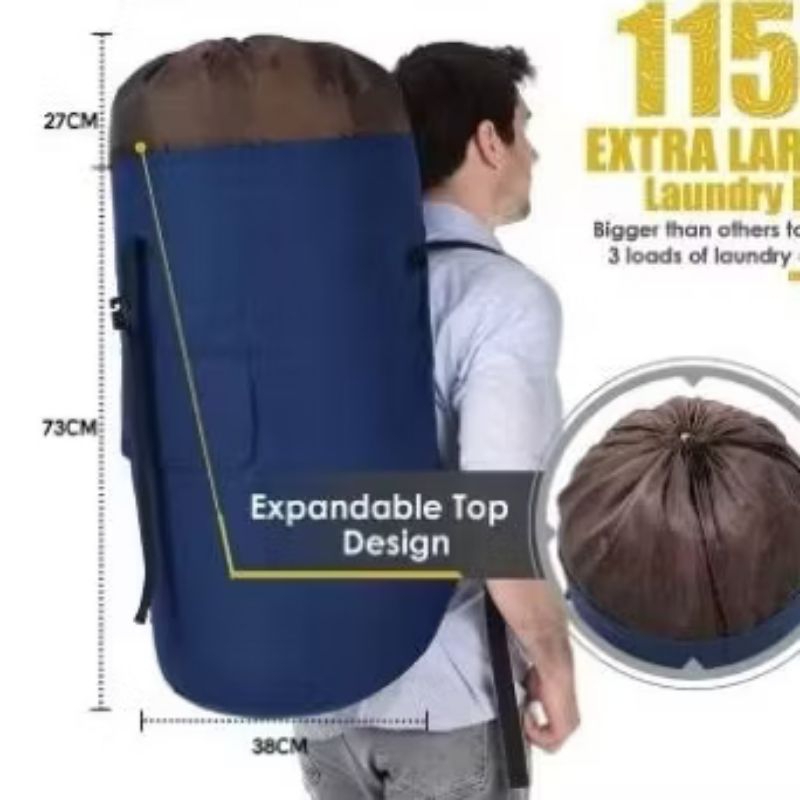 Ransel tas laundry bahan kuat besar jumbo taspakaian kotor laundry bag jumbo