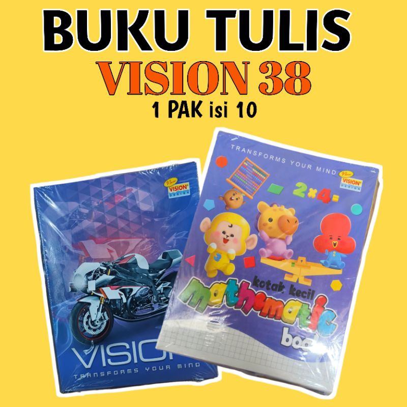 

(1 pack isi 10) Buku Tulis VISION 38, isi 38 lembar