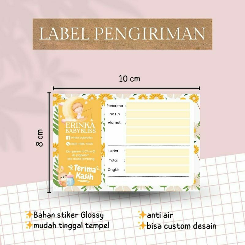 

Label Pengiriman Bahan Stiker isi 100
