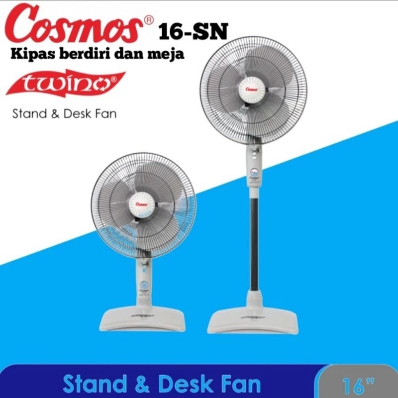 kipas angin COSMOS 16-SN.TWINO 2in1/kipas angin cosmos 2in1 twino kaki kotak