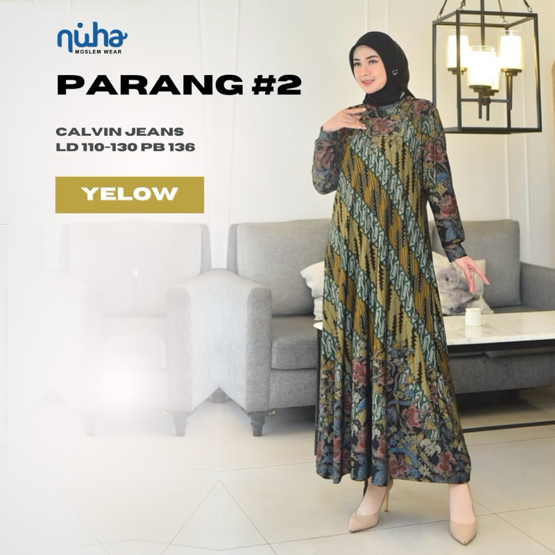 COD= NO CANCEL• Gamis Calvin Jeans Motif Batik Best Seller Adem Melar