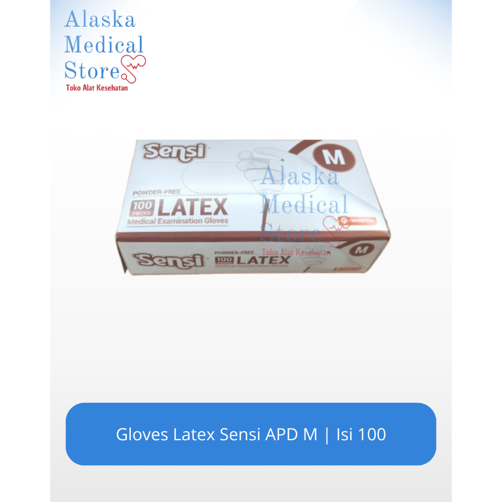 Sarung tangan Latex Sensi | Gloves Latex Steril Non Powder | | Sarung tangan medis | ukuran M | isi 