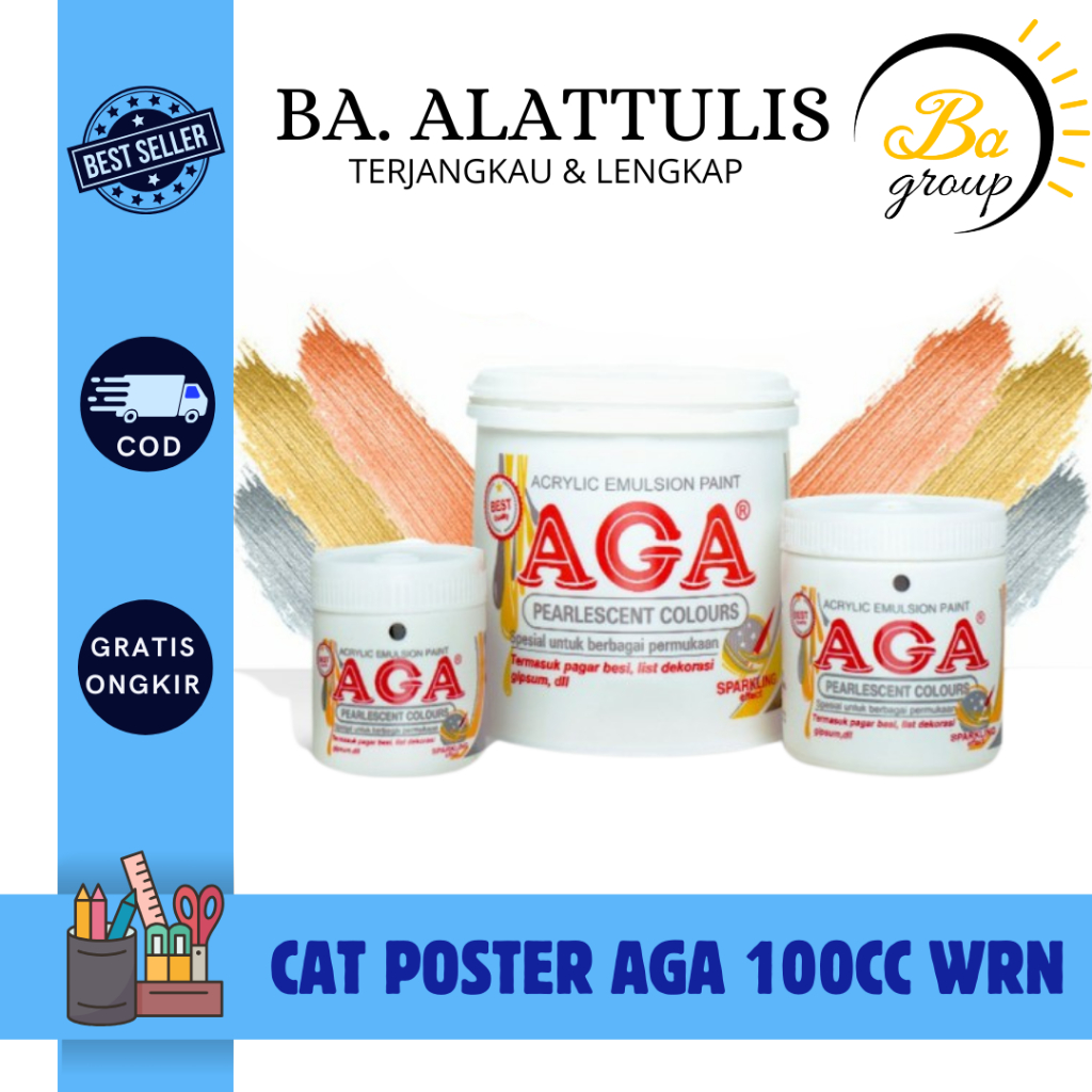 

Cat Aga Pearlescent / Emas/ Gold / Metalik / Metallic 100cc - BA.ALATTULIS