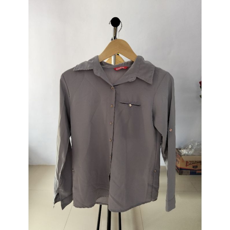 Kemeja Wanita Formal Casual Lengan Panjang - Exbe