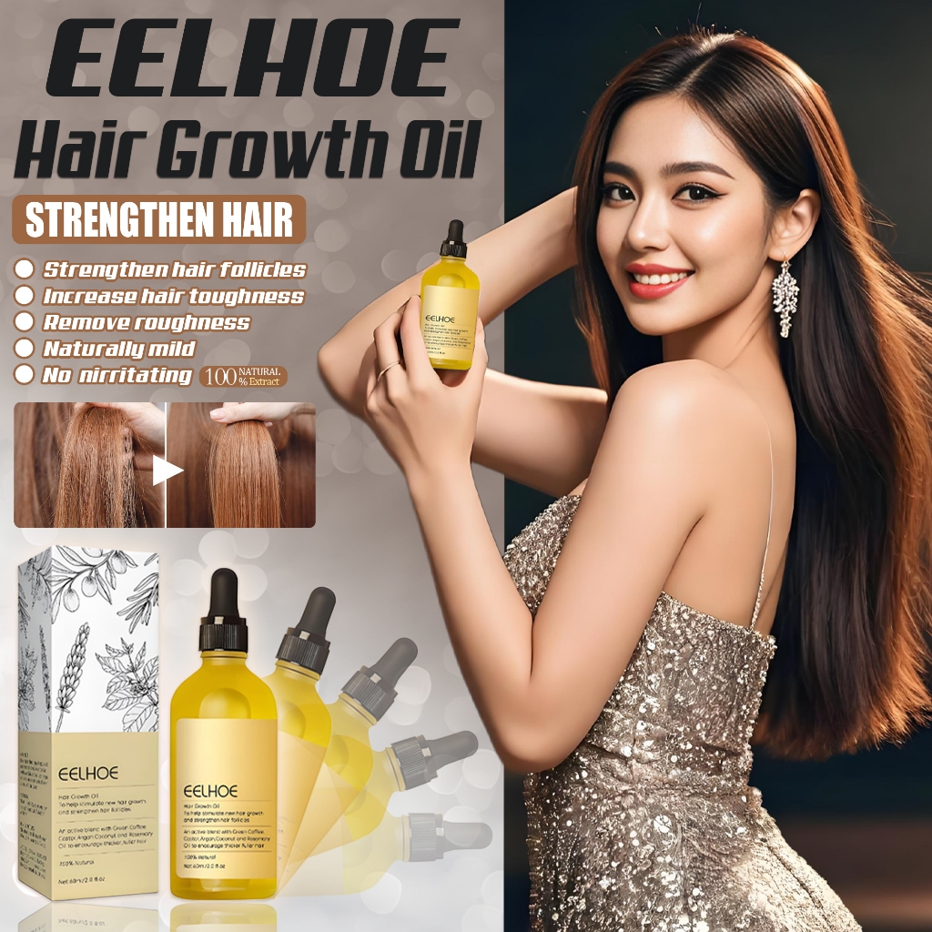 Eelhoe Rosemary Oil Rambut Penumbuh Rambut Botak Perawatan Rambut Rontok Penumbuh Rambut Cepat Hair 
