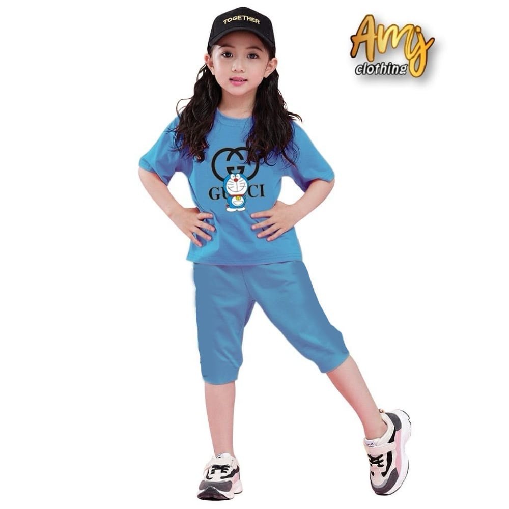 amj setelan anak perempuan/baju setelan anak perempuan/setelan kaos anak perempuan