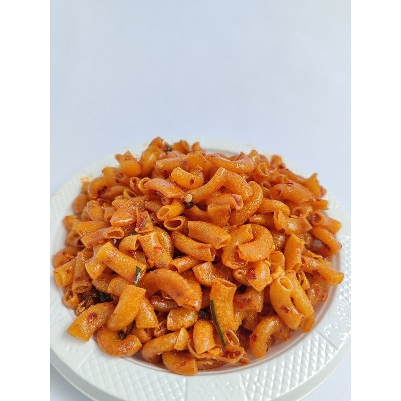 

makaroni cikeruh pedas gurih bumbu khas Ceu imah