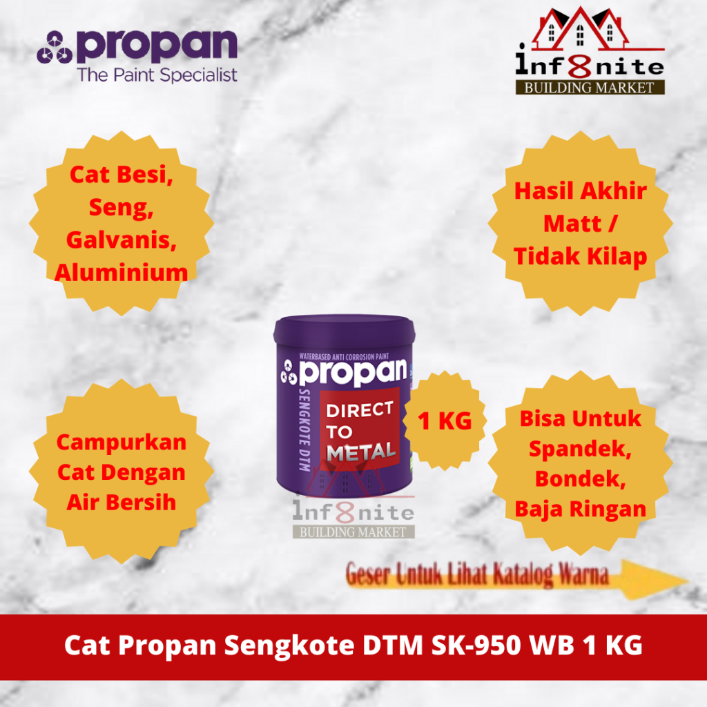 Cat Besi Seng Metal Galvanis Propan Sengkote SK-950 WB 1 KG Water Based Anti Karat Spandek Bondek Ba