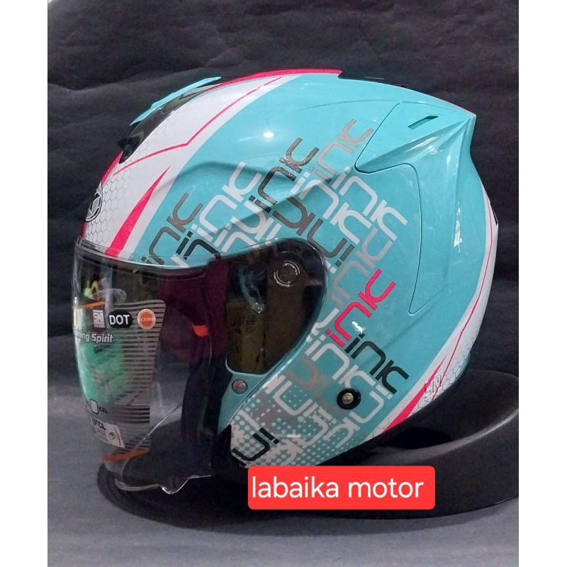 HELM INK DYNAMIC MOTIF - HELM INK HALF FACE SINGLE VISOR