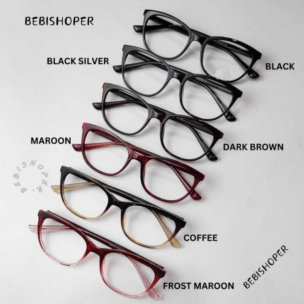 BEBISHOPER Kacamata Kotak B8202 Bebilenka Kacamata Minus Normal , Kacamata Gaya , Kacamata Korea Blu