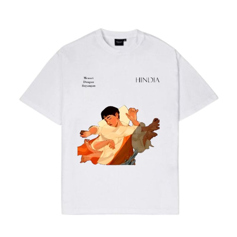 Kaos Band Hindia - Menari Dengan Bayangan white | Bahan Cotton Combed 24s