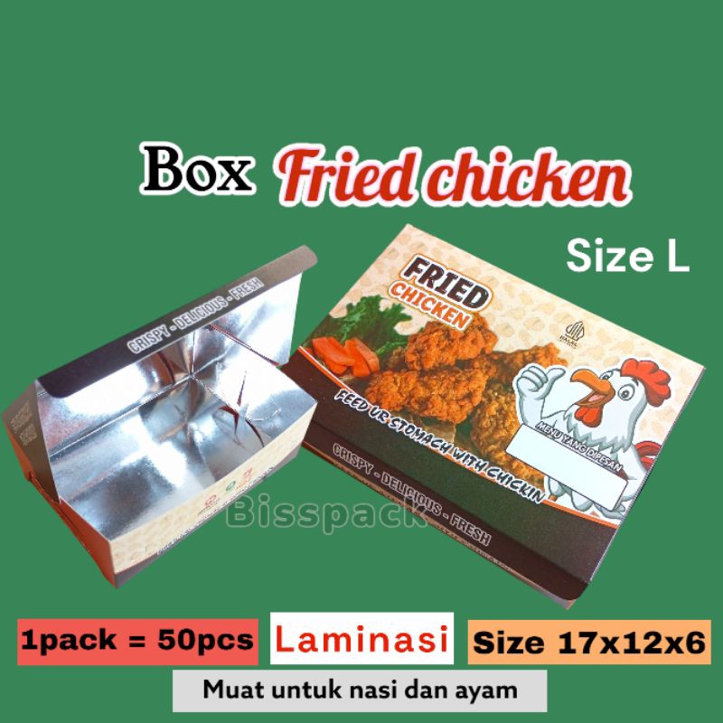 

@50pcs box dus fried chicken laminasi full warna uk 17x12x6