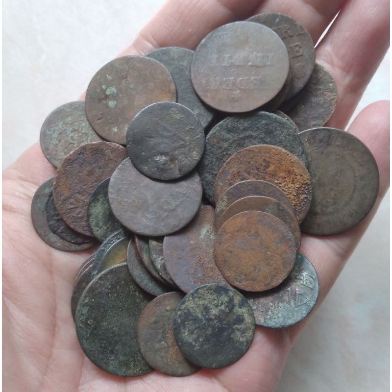 Koin Kuno Kondisi JELEK Campur VOC Nederland Indie dll Borongan 50 Pcs - YN2285