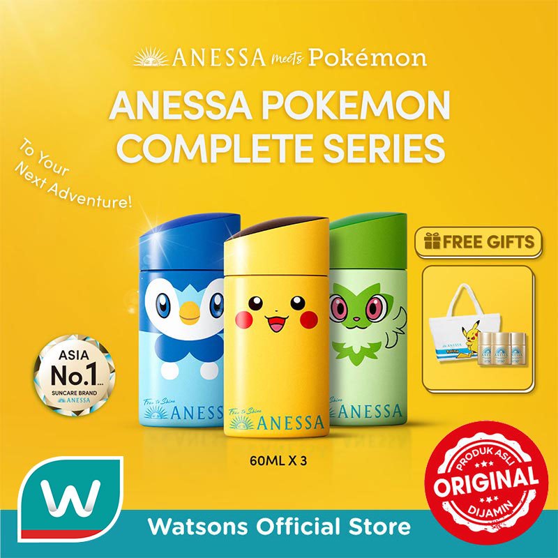 [Special Bundle] Anessa Perfect UV Sunscreen Skincare Milk SPF 50+ PA++++ 60ml - Pokemon Series (Pik